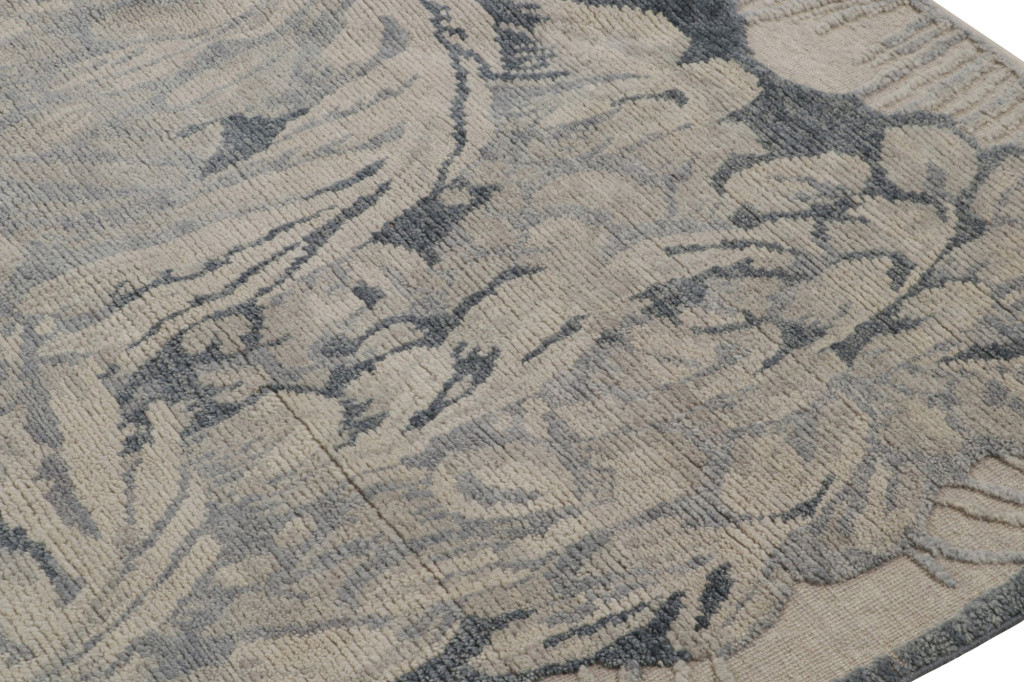 Gray and Blue Art Deco Rug