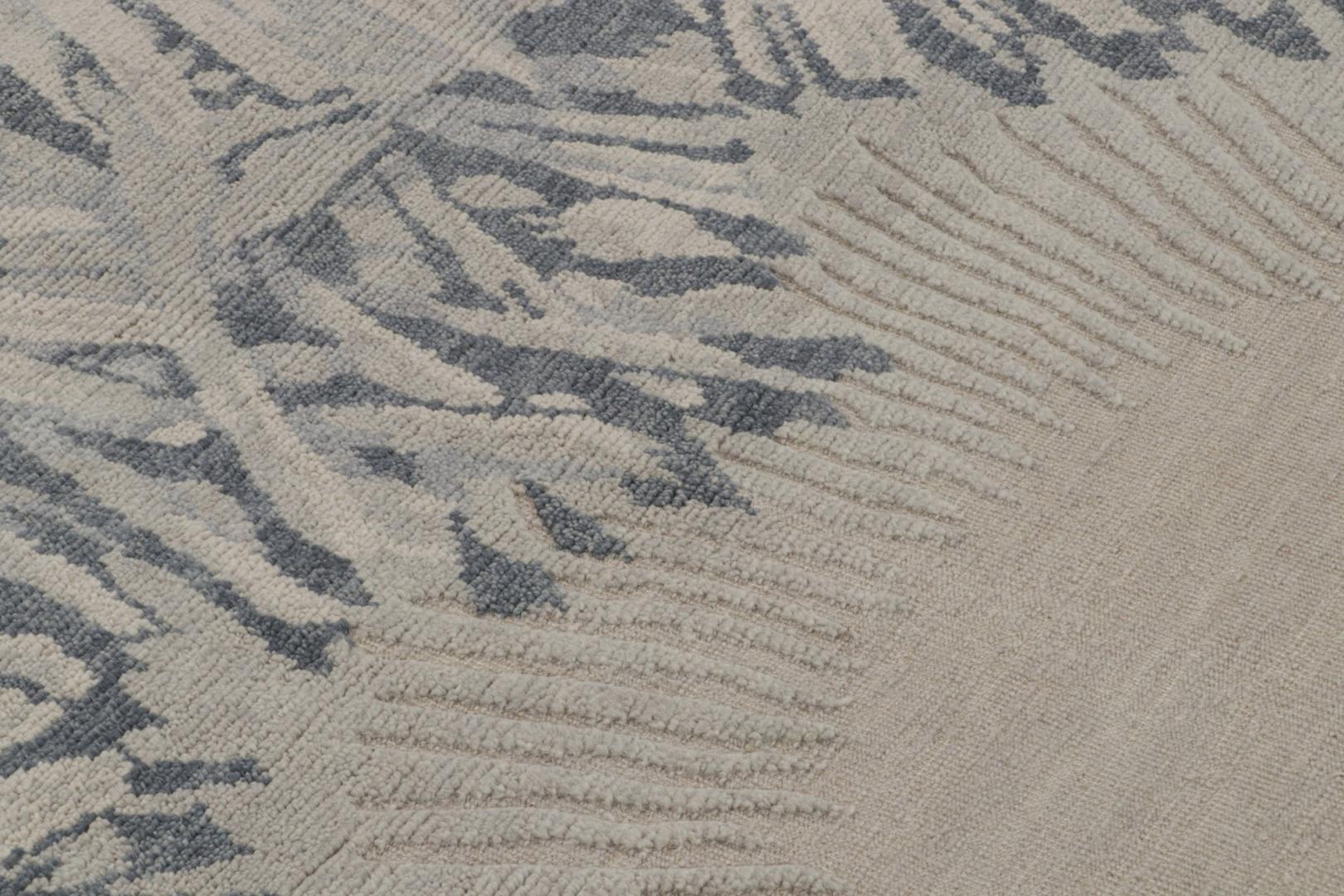 Gray and Blue Art Deco Rug