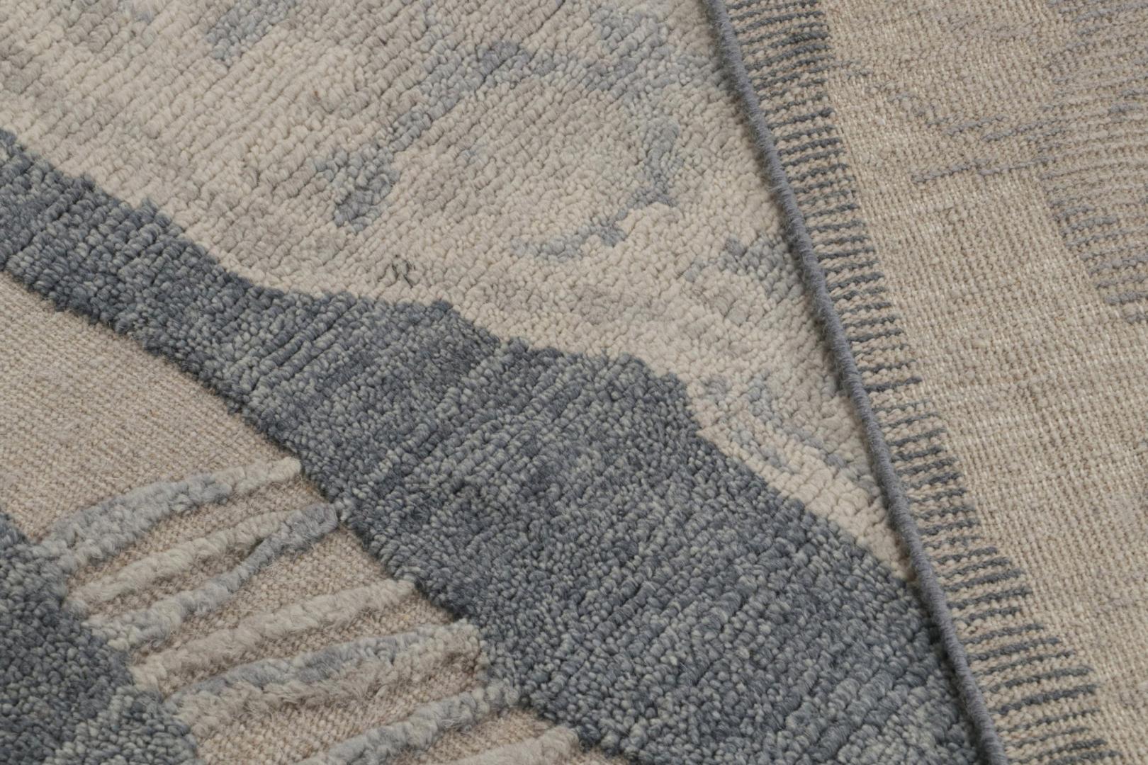 Gray and Blue Art Deco Rug