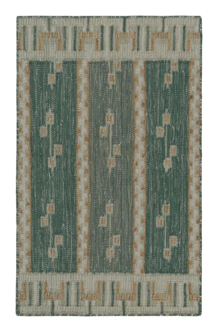 Teal Scandinavian Kilim Scatter Rug