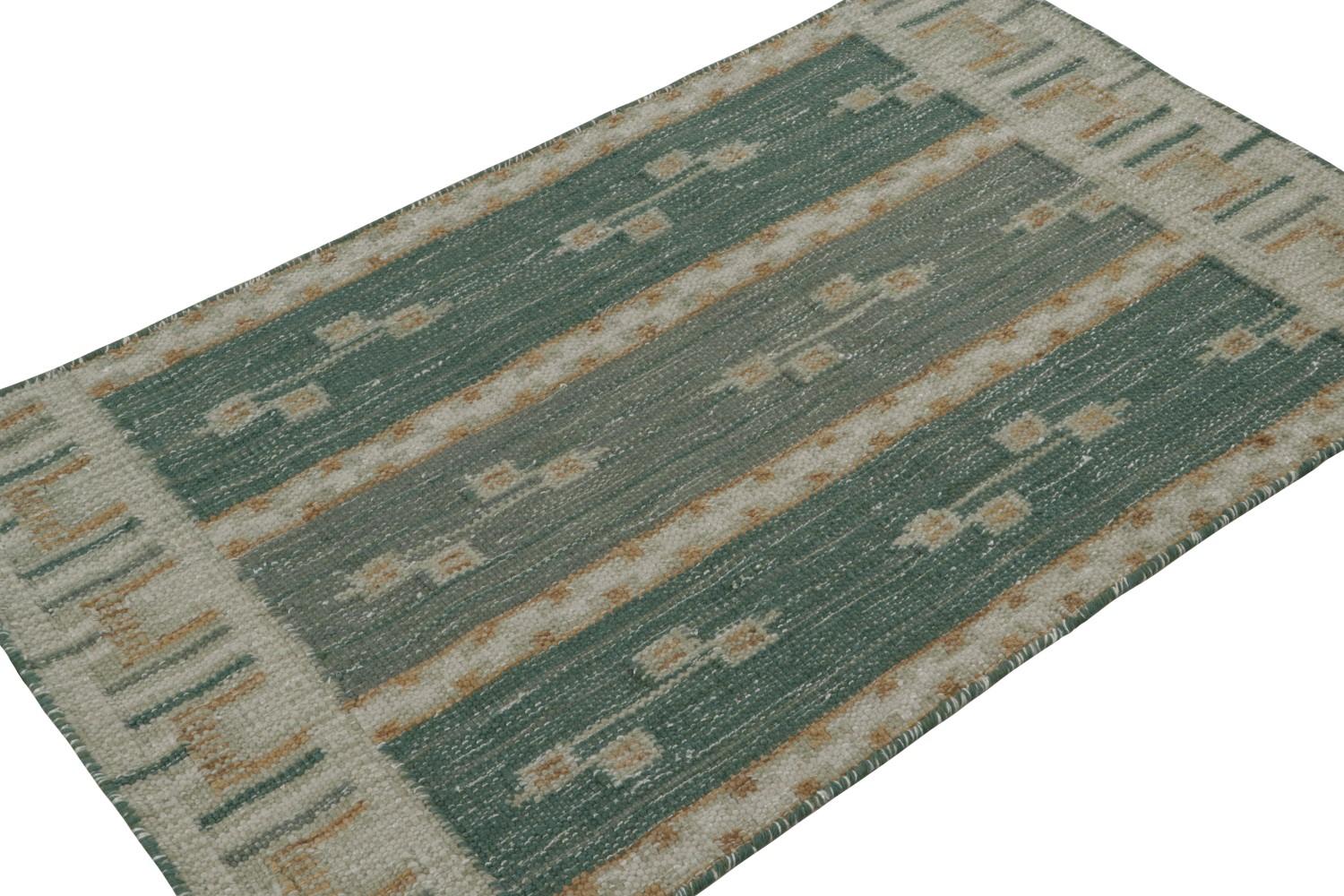 Teal Scandinavian Kilim Scatter Rug