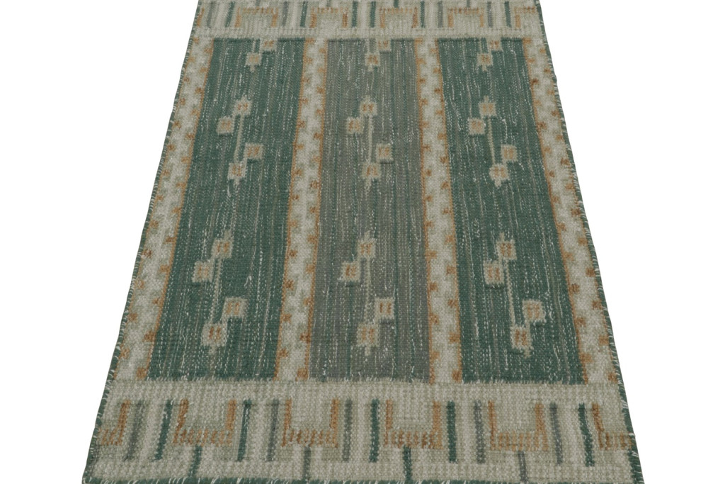 Teal Scandinavian Kilim Scatter Rug