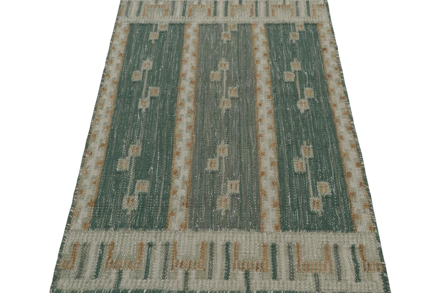Teal Scandinavian Kilim Scatter Rug