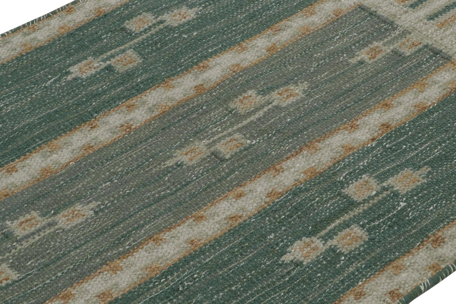 Teal Scandinavian Kilim Scatter Rug