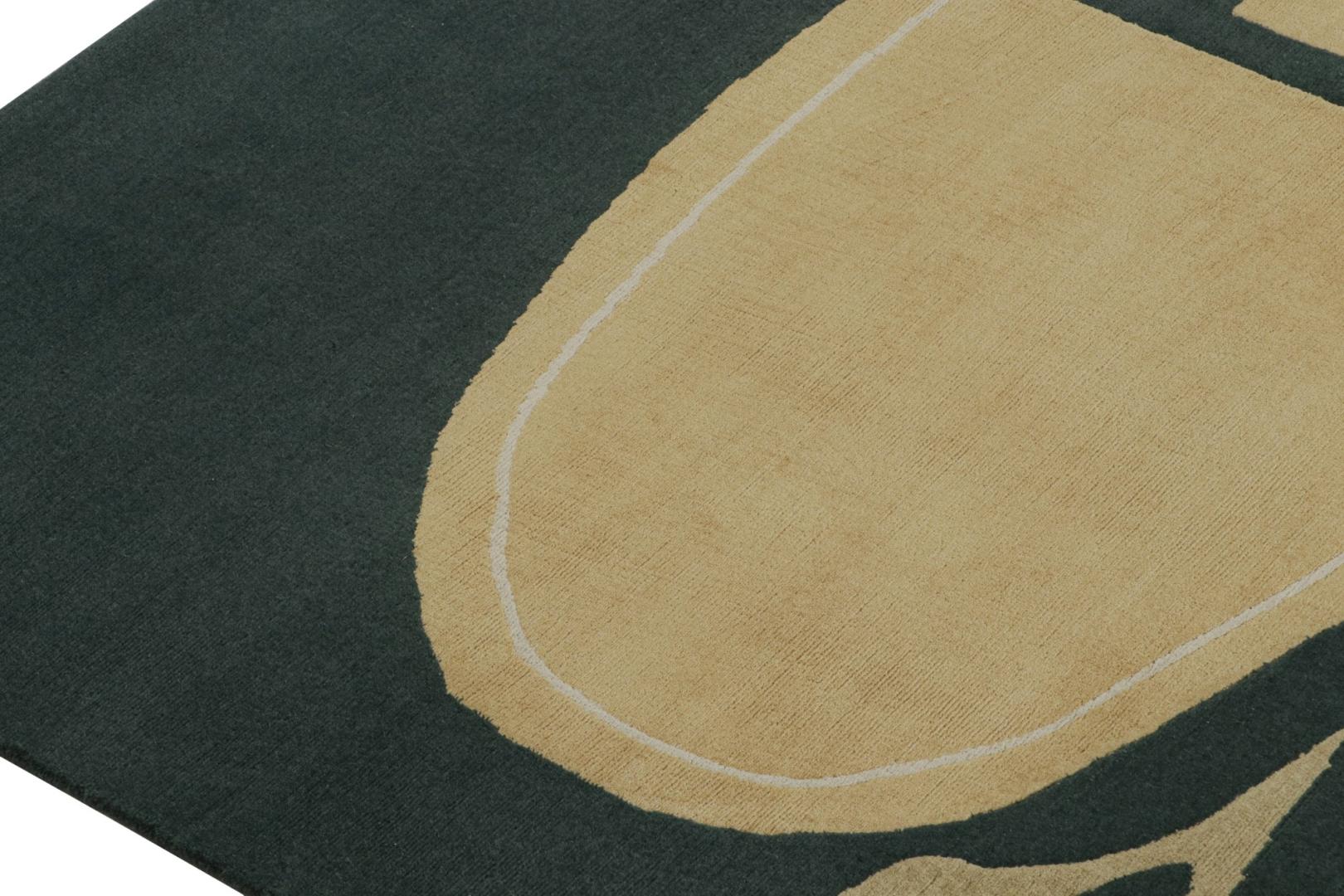 Blue and Brown Mid-Century Modern Rug