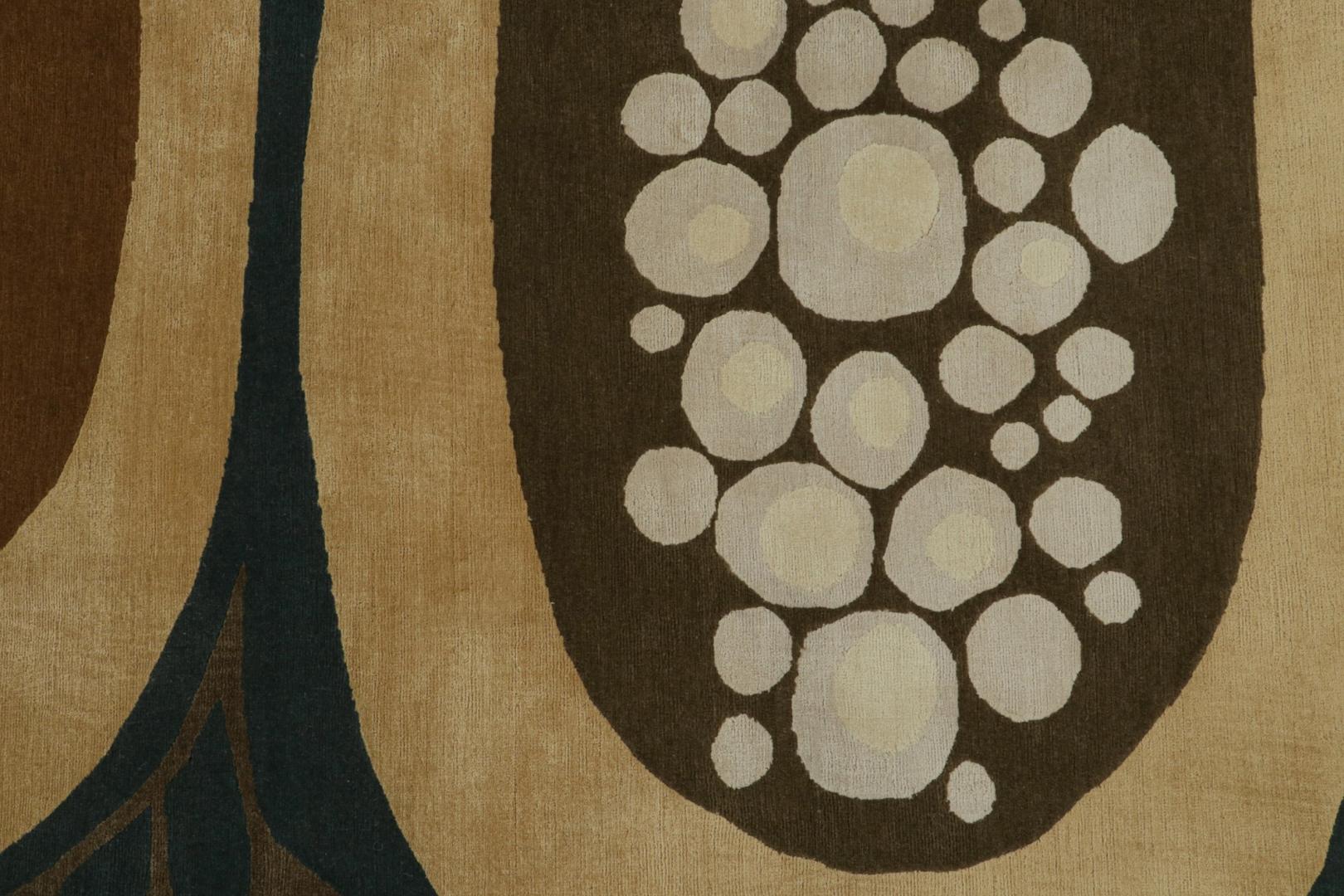 Blue and Brown Mid-Century Modern Rug