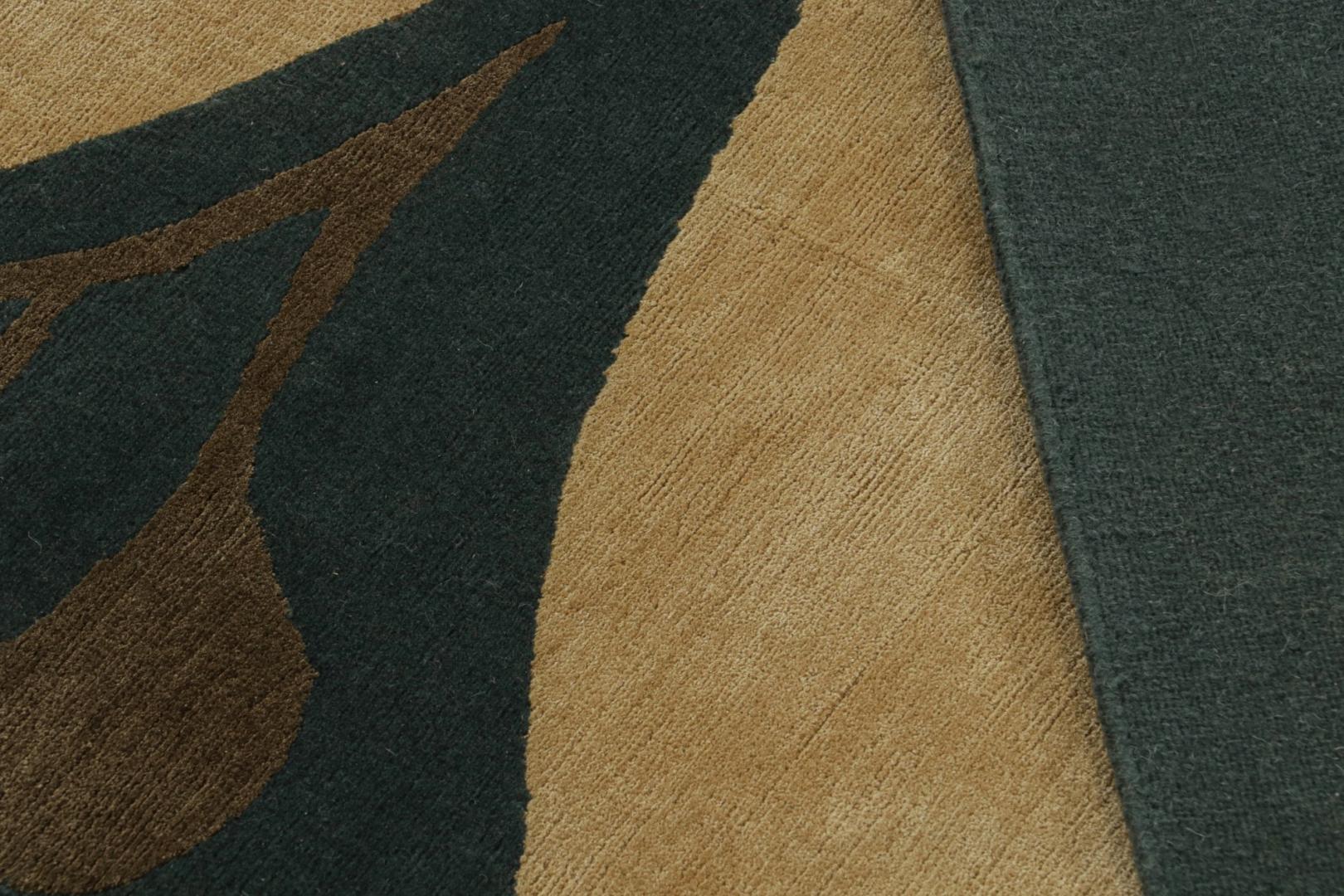 Blue and Brown Mid-Century Modern Rug