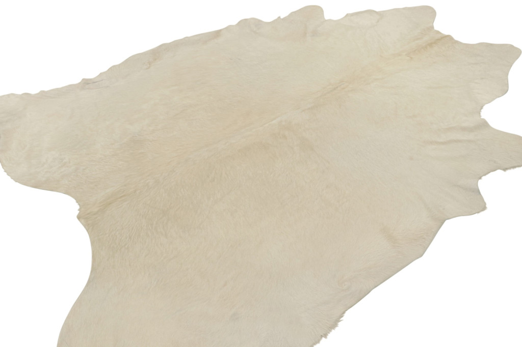 Modern Cowhide Rug in Off-White