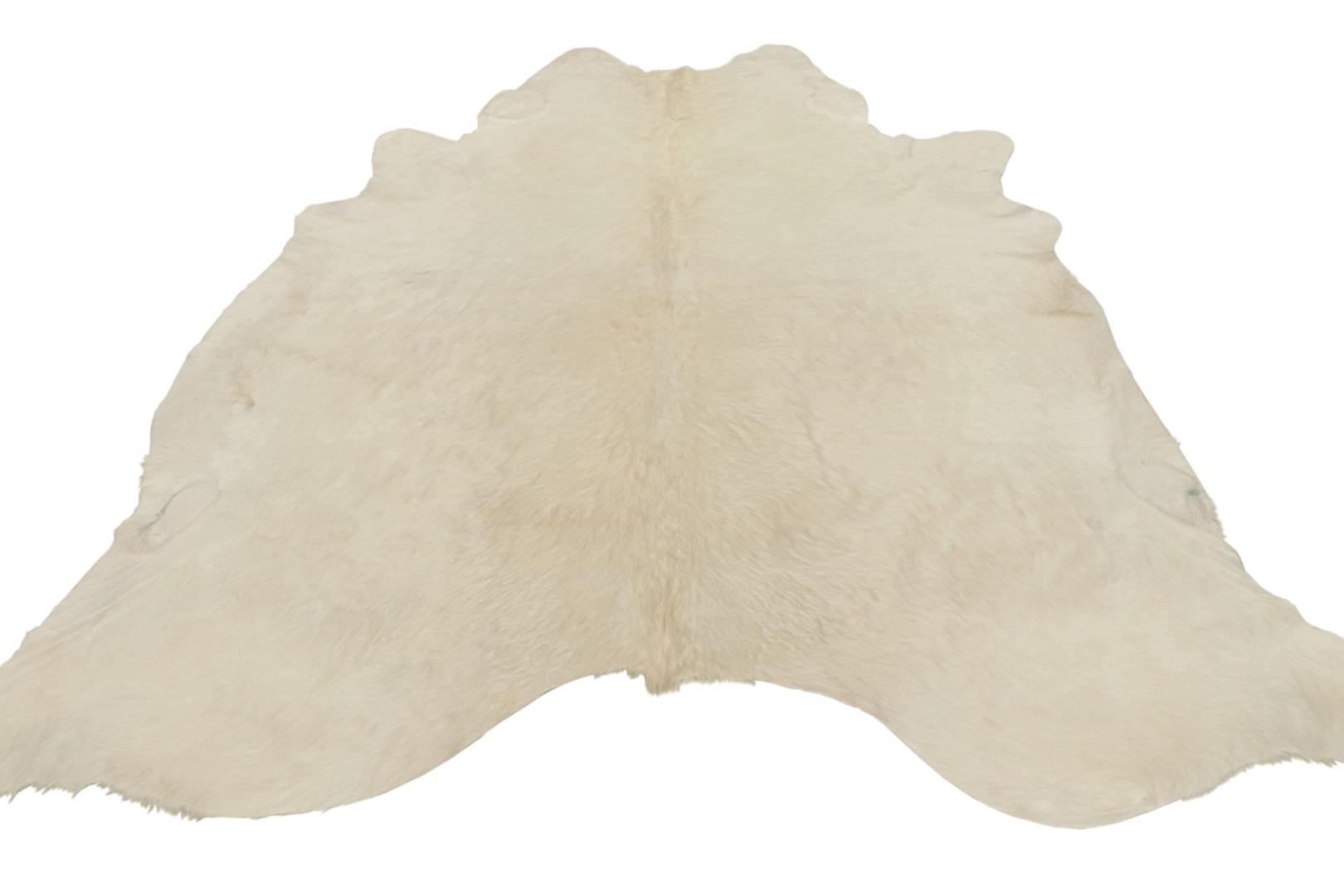 Modern Cowhide Rug in Off-White