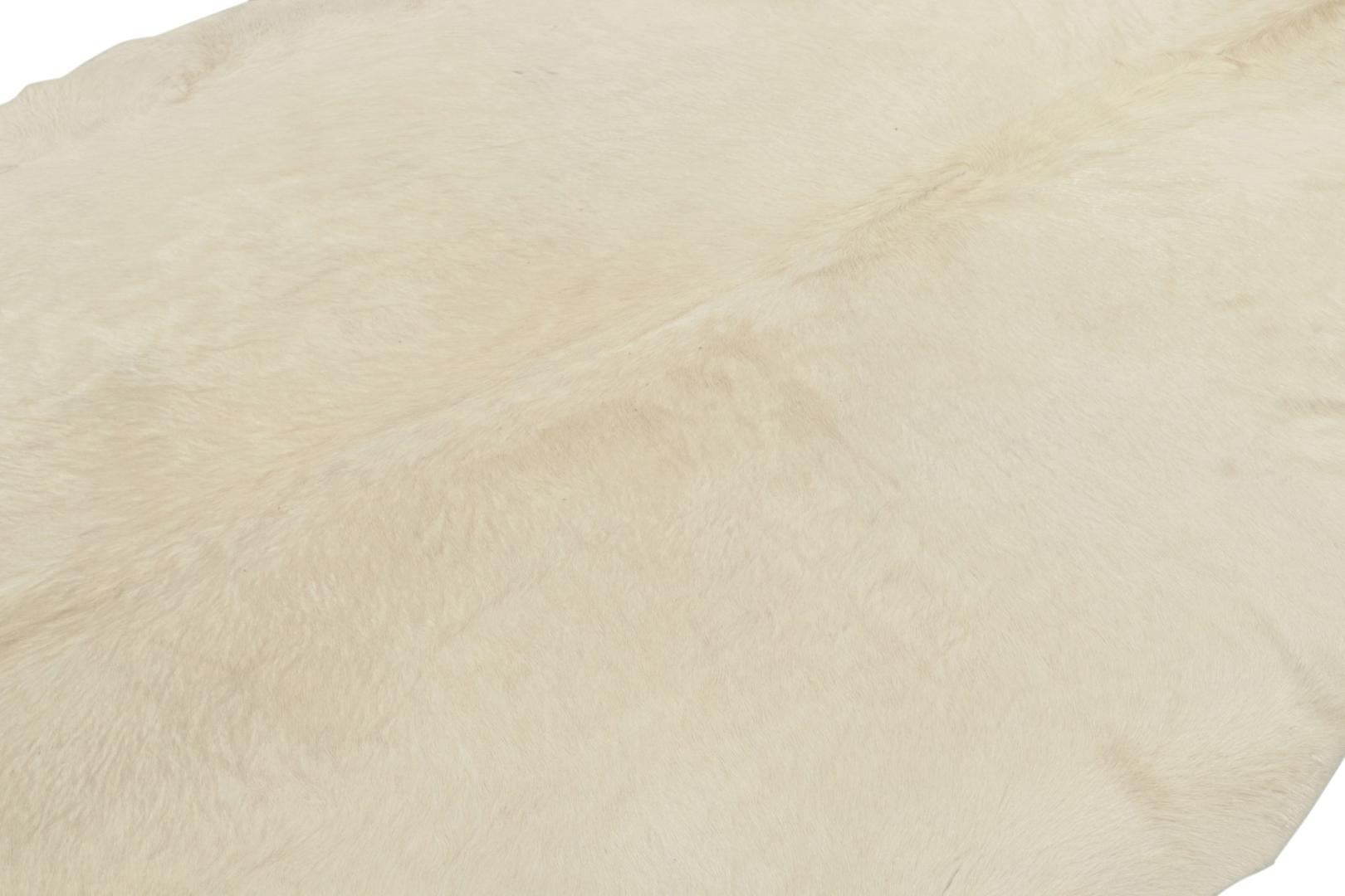 Modern Cowhide Rug in Off-White