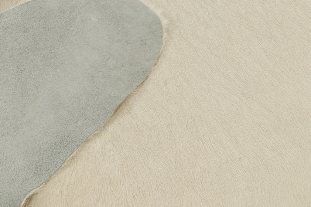 Modern Cowhide Rug in Off-White