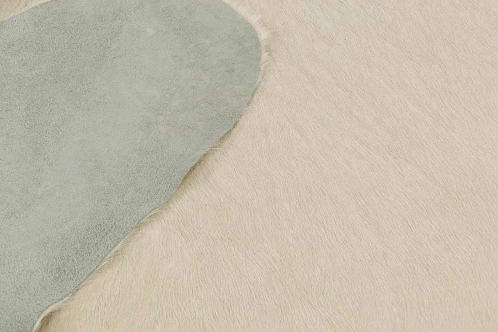 Modern Cowhide Rug in Off-White