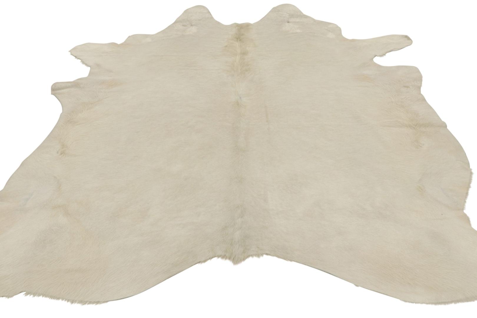 Modern Cowhide Rug in Off-White