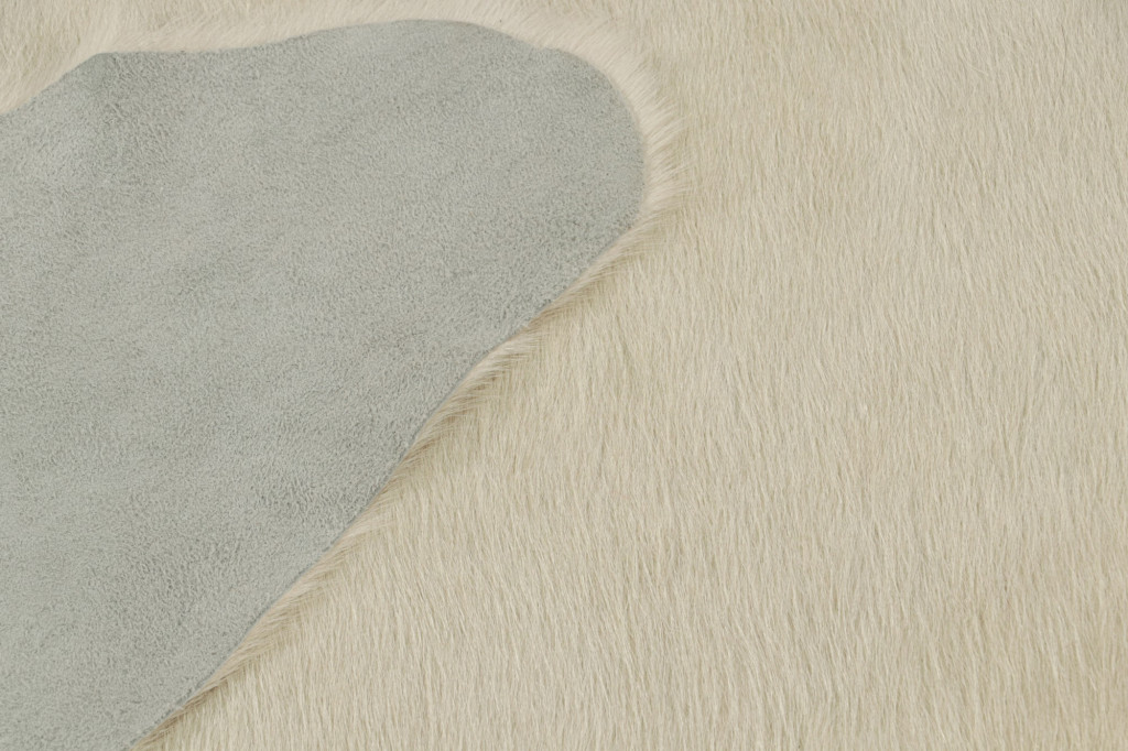 Modern Cowhide Rug in Off-White