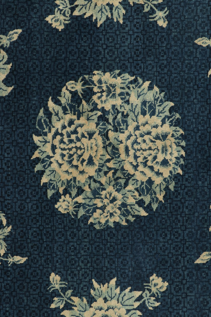Blue Antique Chinese Peking Art Deco Rug