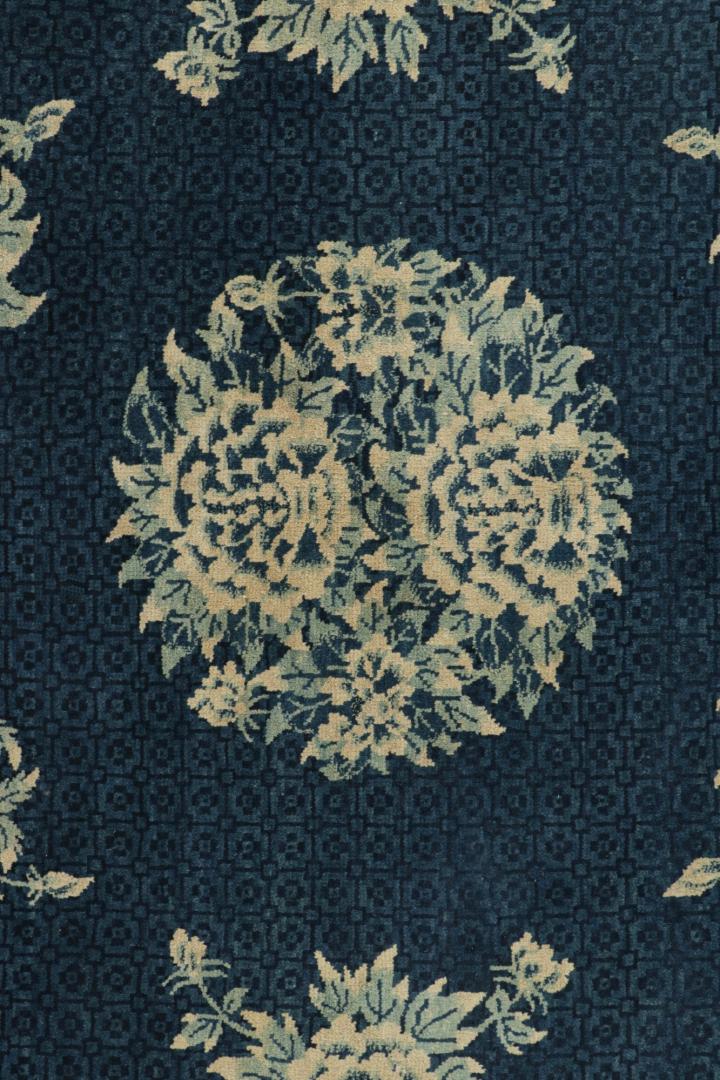 Blue Antique Chinese Peking Art Deco Rug