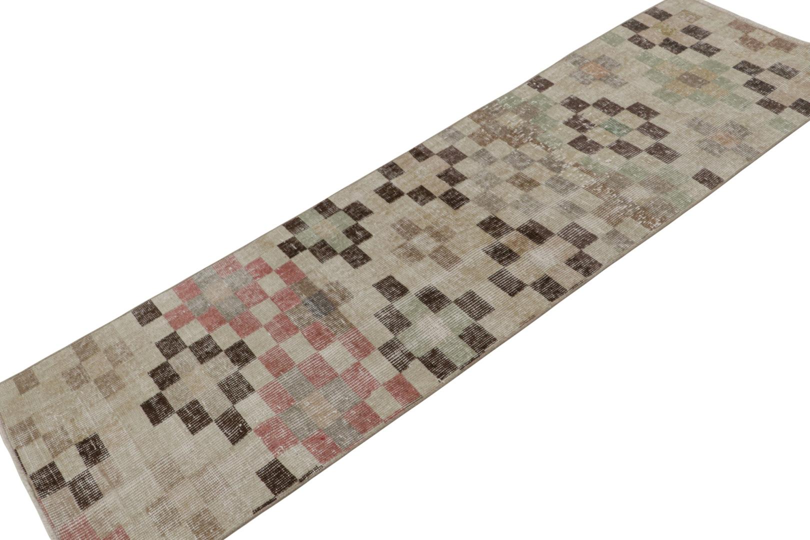 Vintage Zeki Müren Art Deco Runner Rug