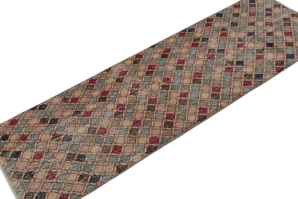 Vintage Zeki Müren Art Deco Runner Rug