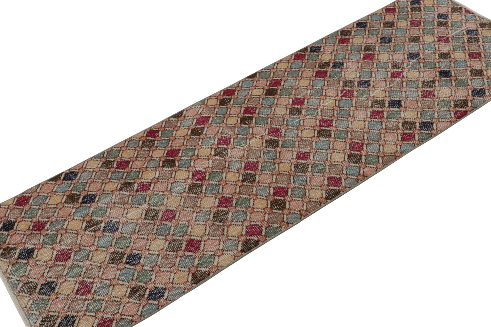 Vintage Zeki Müren Art Deco Runner Rug