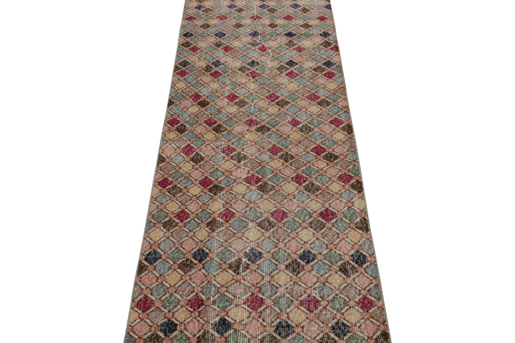 Vintage Zeki Müren Art Deco Runner Rug