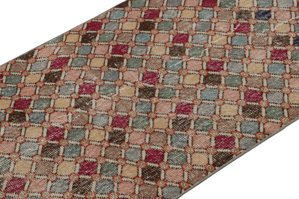 Vintage Zeki Müren Art Deco Runner Rug