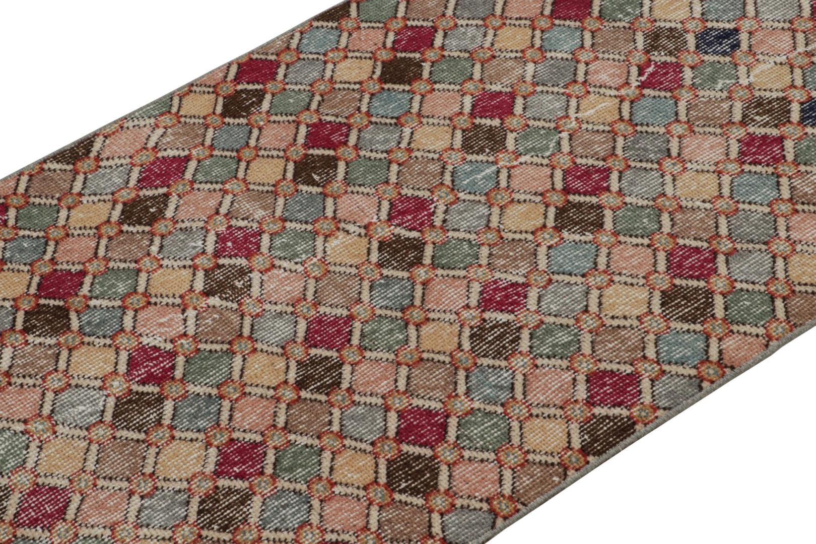Vintage Zeki Müren Art Deco Runner Rug