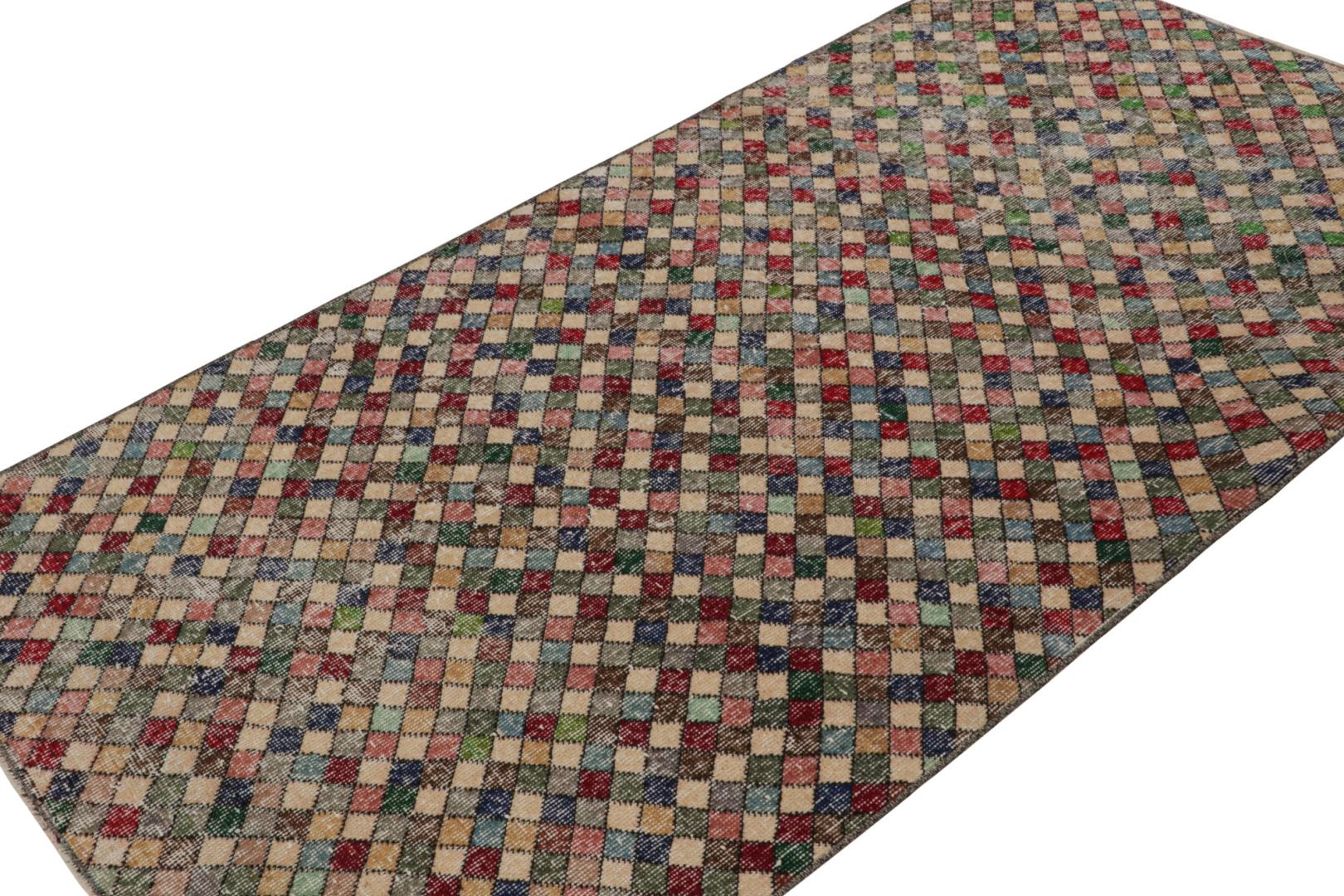 Vintage Zeki Müren Art Deco Runner Rug