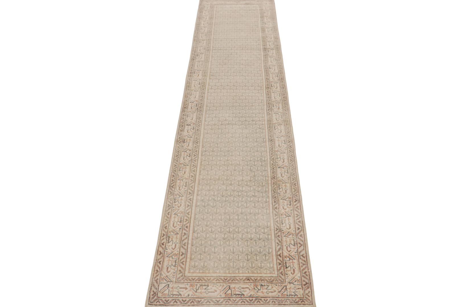 Vintage Turkish Runner Rug in Beige