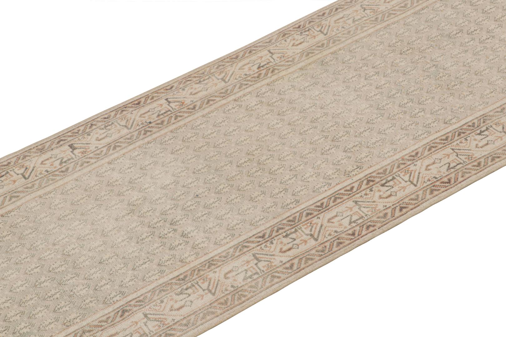 Vintage Turkish Runner Rug in Beige