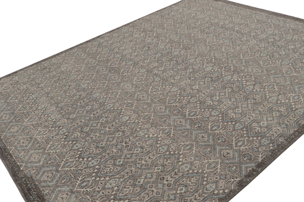 Distressed Abstract Rug In Beige