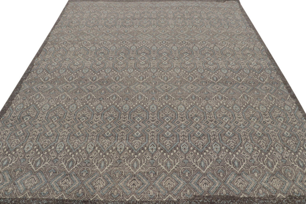 Distressed Abstract Rug In Beige
