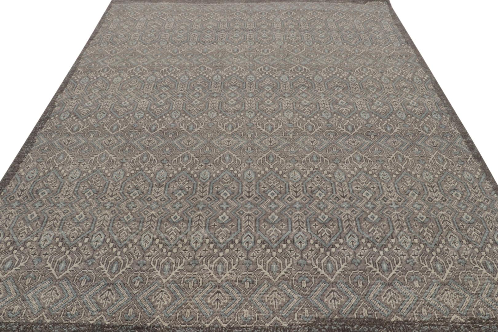 Distressed Abstract Rug In Beige