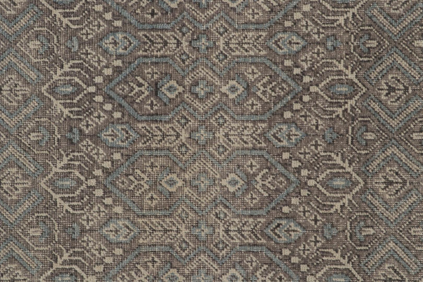Distressed Abstract Rug In Beige