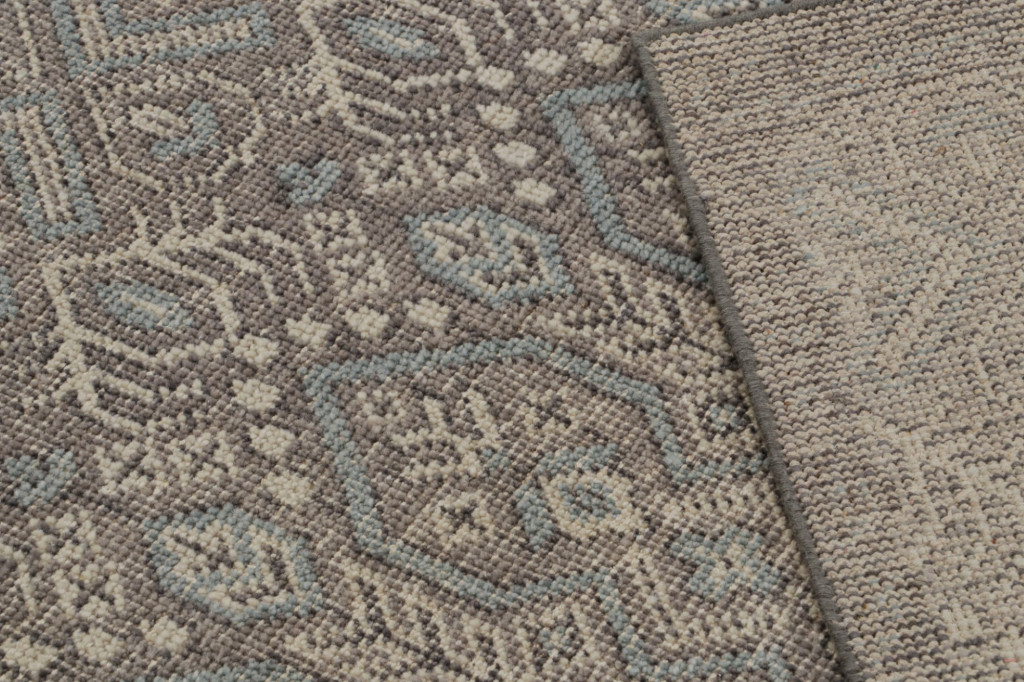 Distressed Abstract Rug In Beige