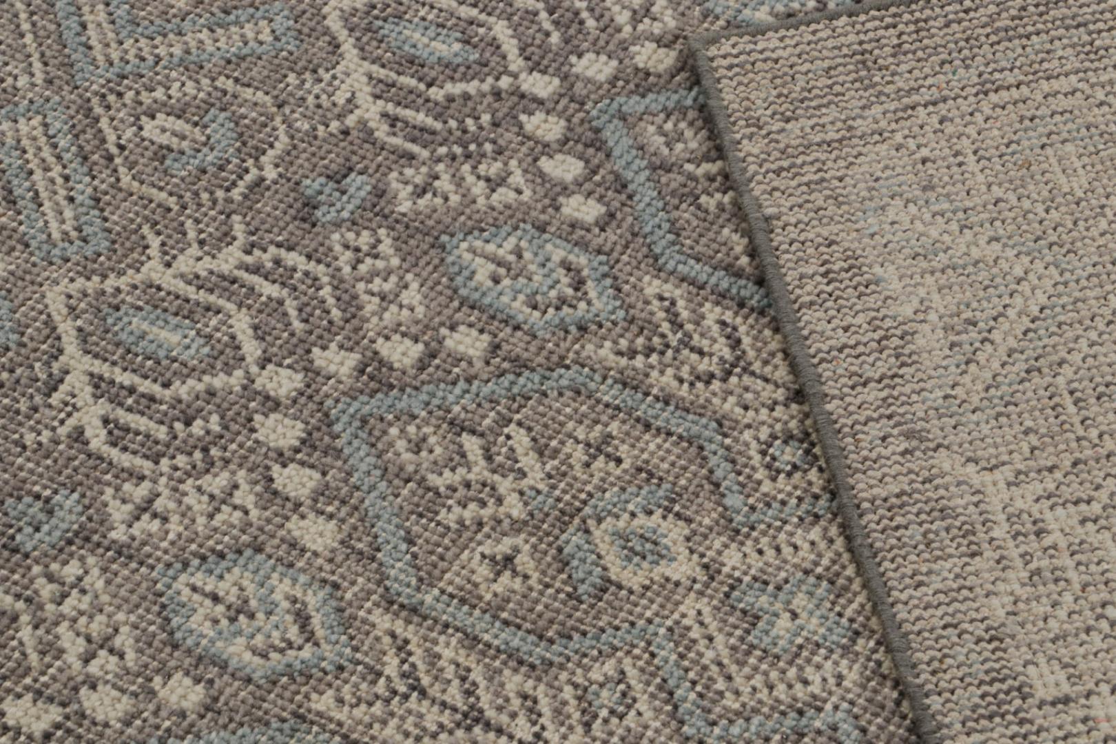 Distressed Abstract Rug In Beige