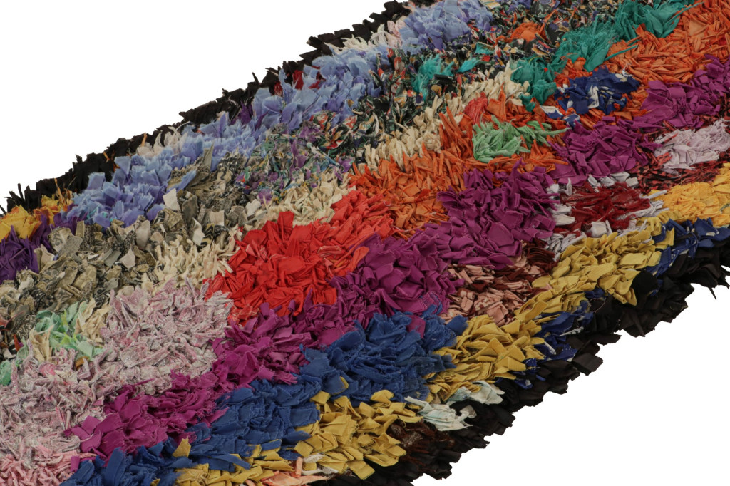Vintage Azilal Moroccan Boucherouite Runner Rug