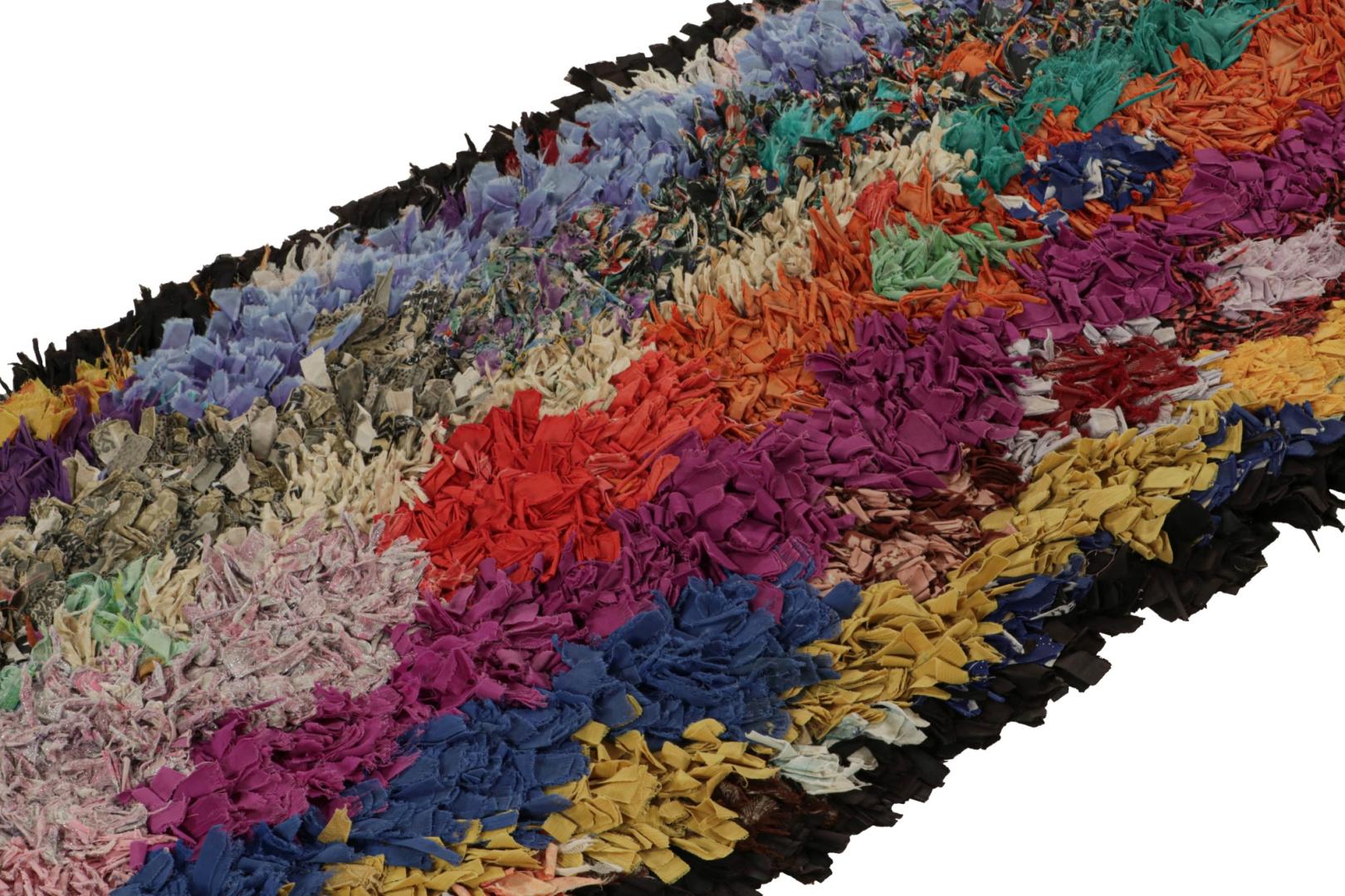 Vintage Azilal Moroccan Boucherouite Runner Rug