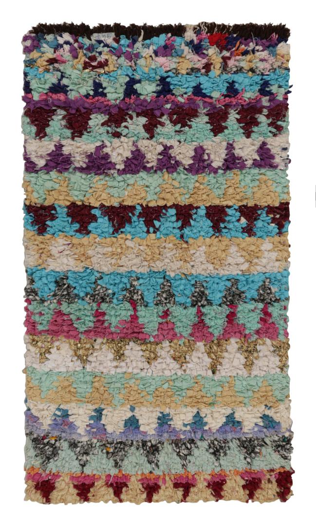 Vintage Azilal Moroccan Boucherouite Rug