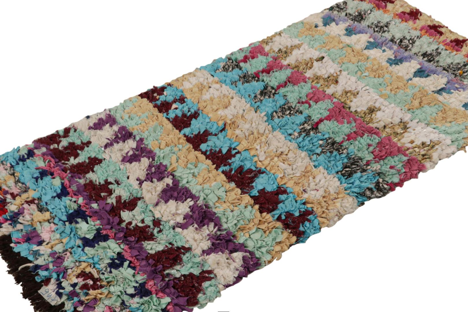 Vintage Azilal Moroccan Boucherouite Rug