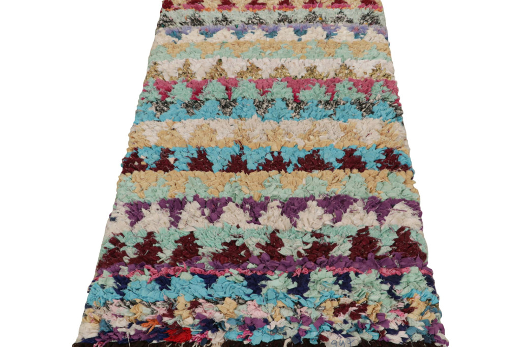 Vintage Azilal Moroccan Boucherouite Rug