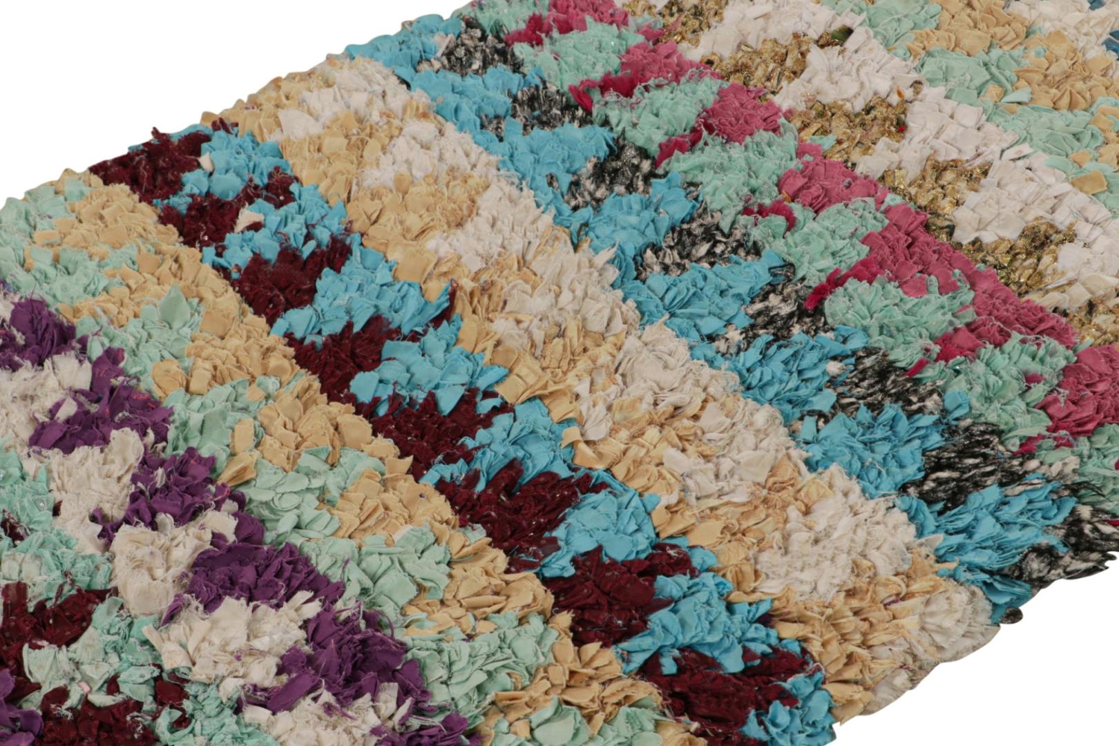 Vintage Azilal Moroccan Boucherouite Rug