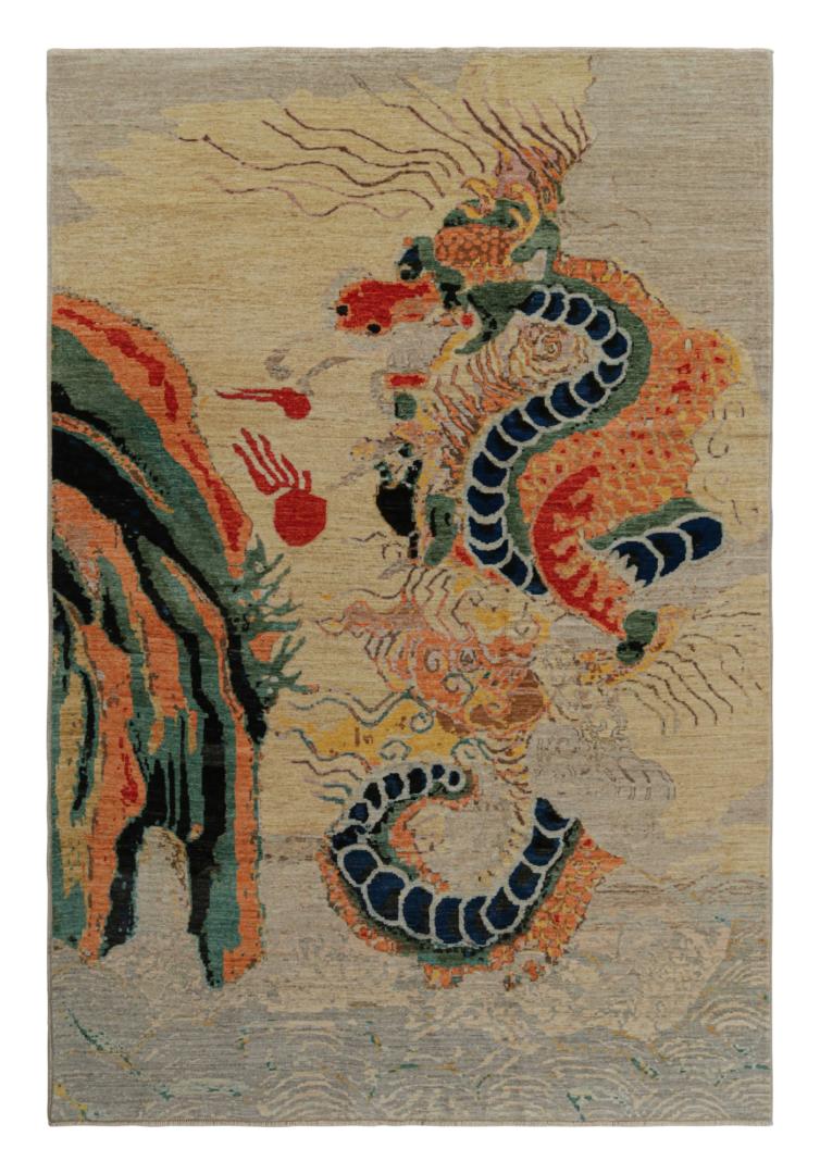 Modern Chinese Pictorial Dragon Rug