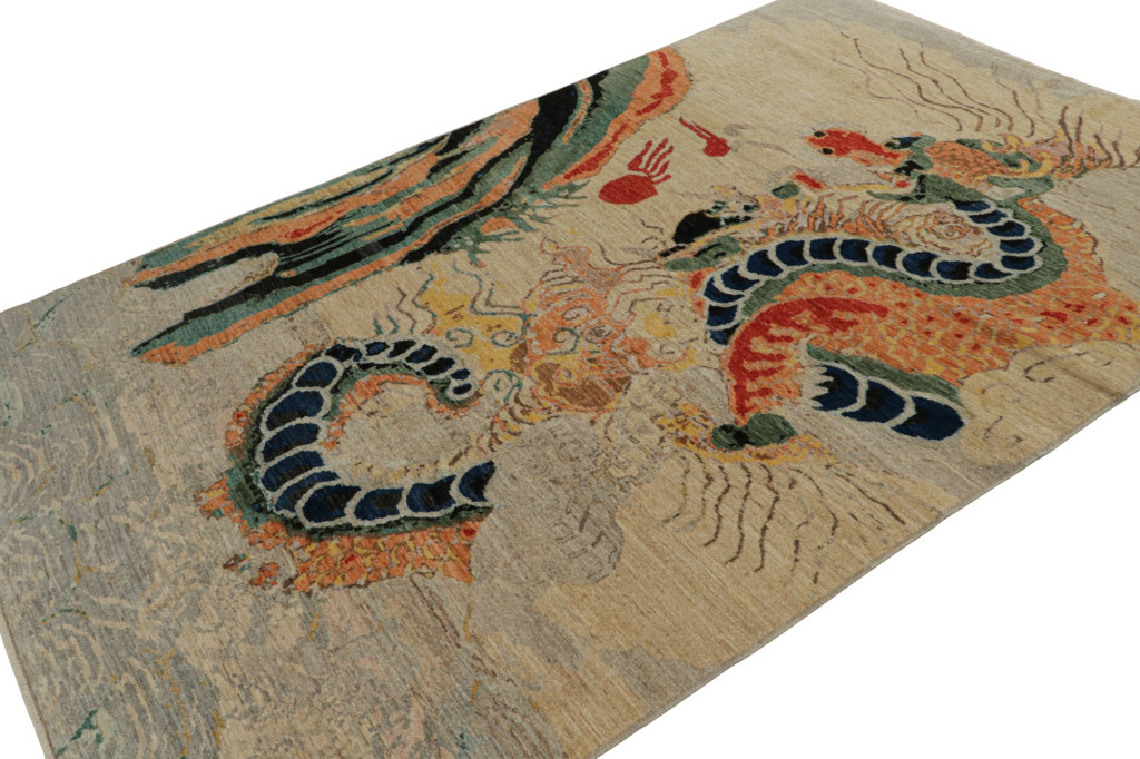 Modern Chinese Pictorial Dragon Rug