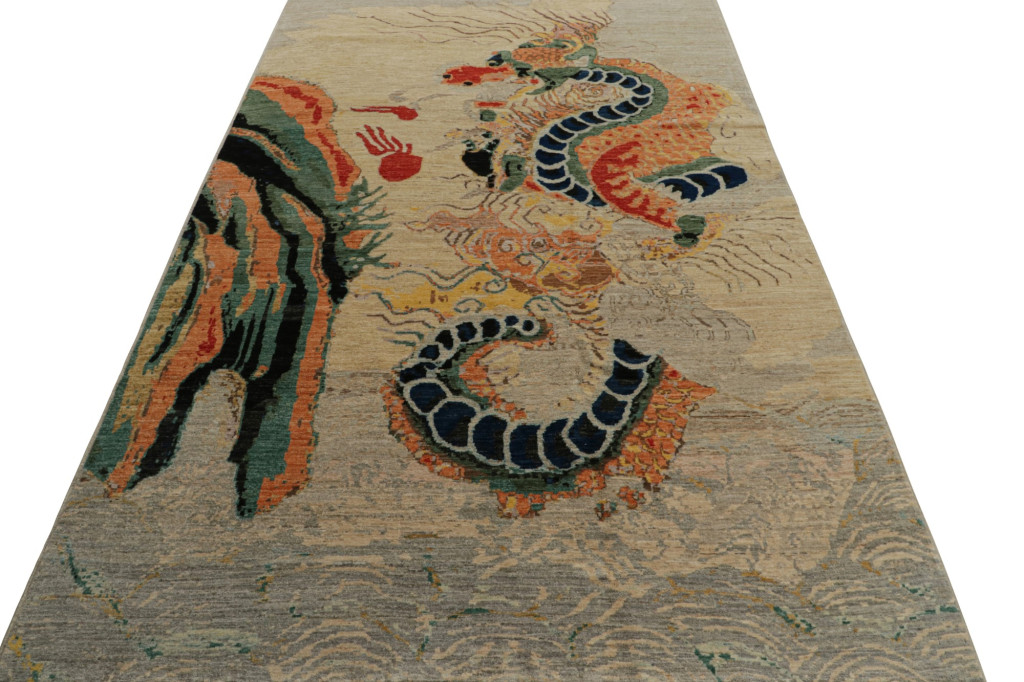 Modern Chinese Pictorial Dragon Rug