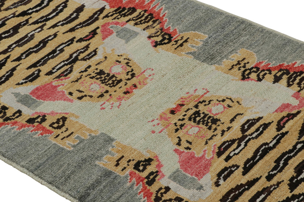 Modern Tibetan “Tiger” Pictorial Extra-Long Runner Rug