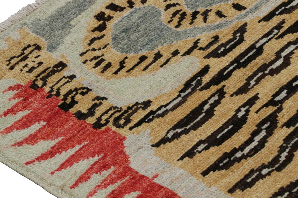 Modern Tibetan “Tiger” Pictorial Extra-Long Runner Rug