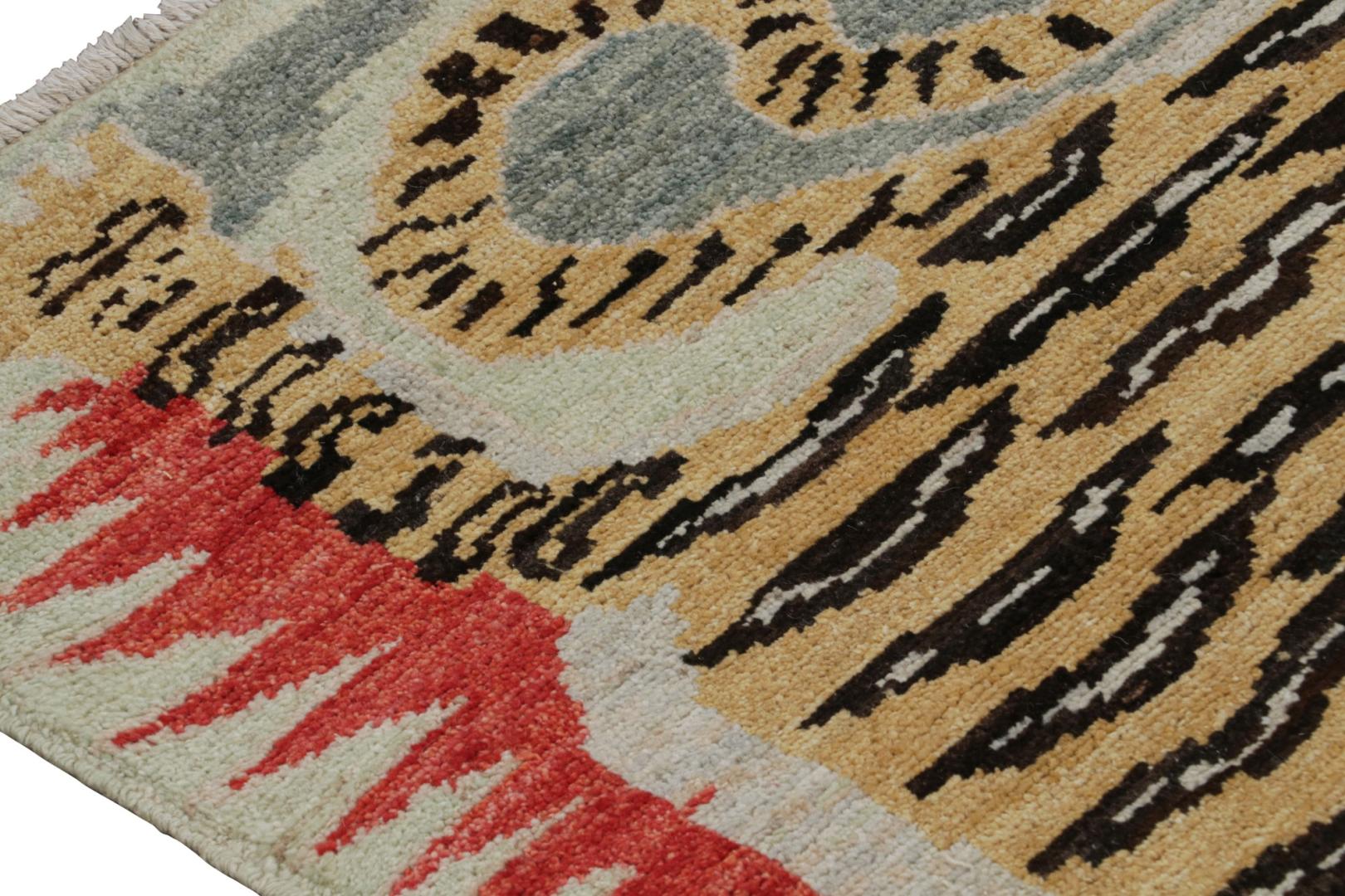 Modern Tibetan “Tiger” Pictorial Extra-Long Runner Rug