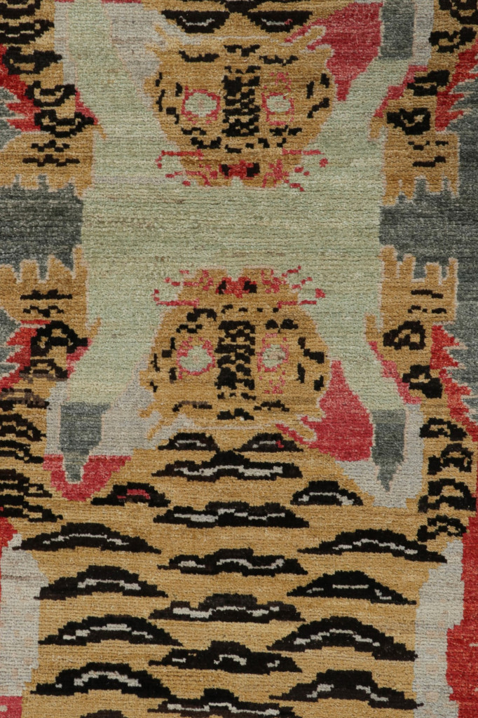 Modern Tibetan “Tiger” Pictorial Extra-Long Runner Rug