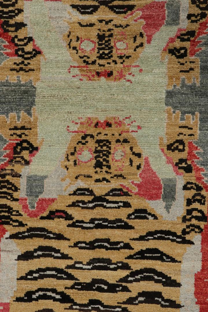 Modern Tibetan “Tiger” Pictorial Extra-Long Runner Rug