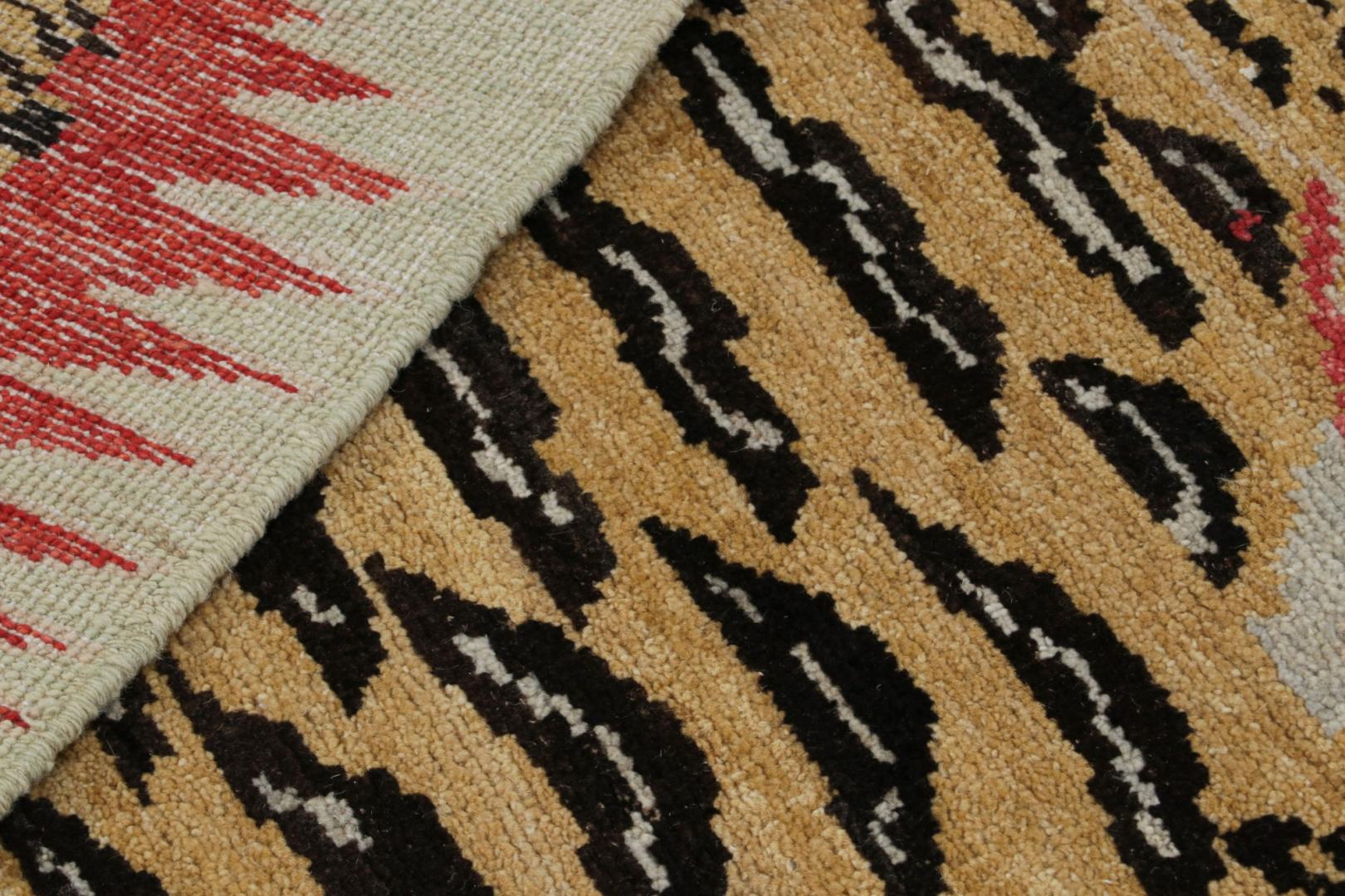 Modern Tibetan “Tiger” Pictorial Extra-Long Runner Rug
